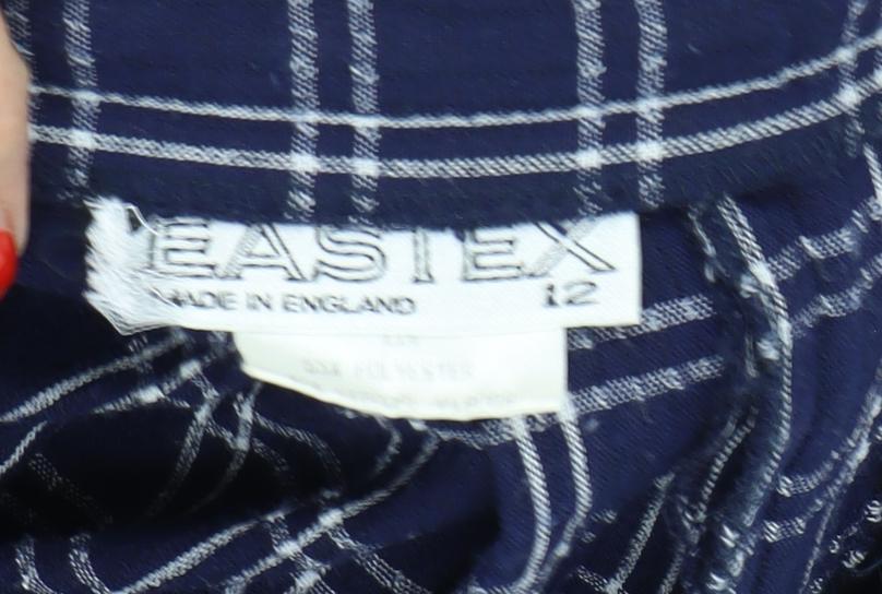 Eastex Women's Blue Plaid Midi Pleated Skirt - Size 12