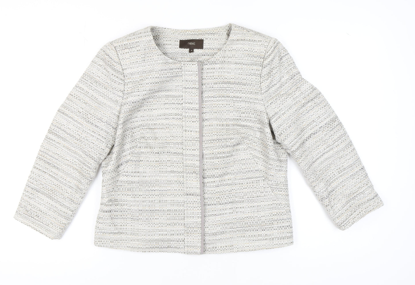 Next Women's Grey Tweed Blazer Size 16