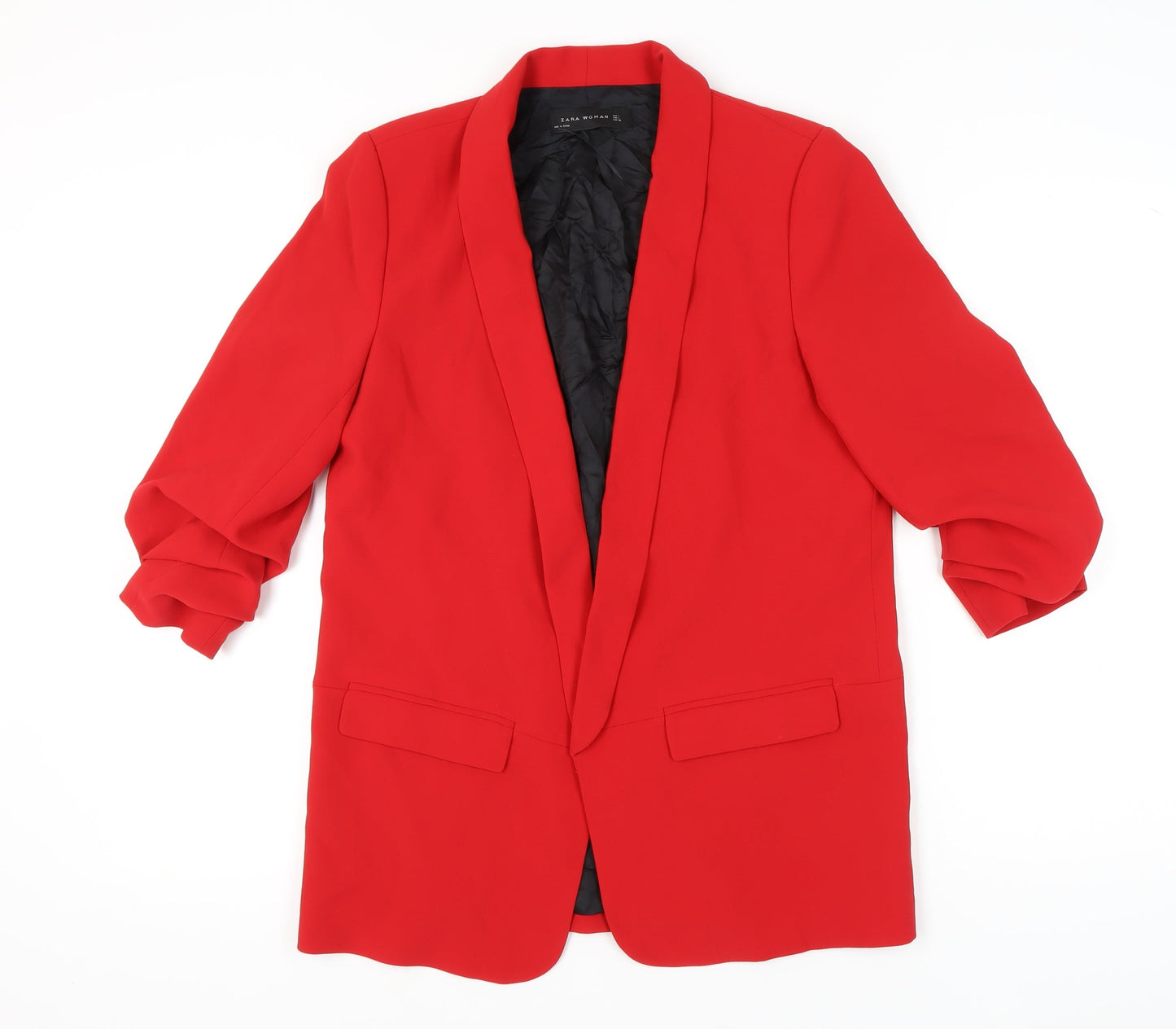 Zara Women's Red Long Blazer - Lined, Size L