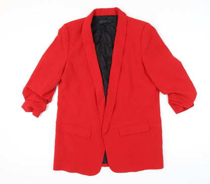 Zara Women's Red Long Blazer - Lined, Size L