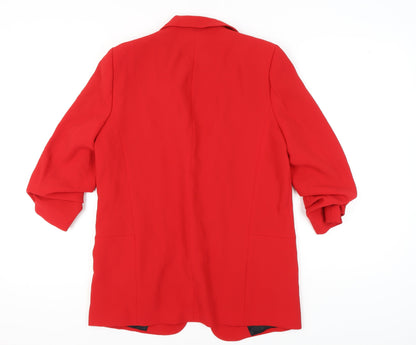 Zara Women's Red Long Blazer - Lined, Size L