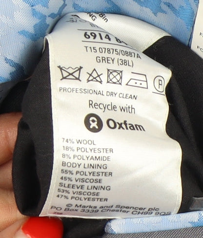 Mens UK Size 38 Marks and Spencer Regular Grey Suit Jacket