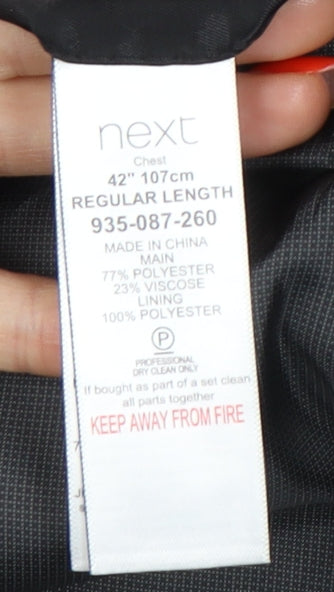 Next Men's Grey Blazer, Size 42, Regular Fit