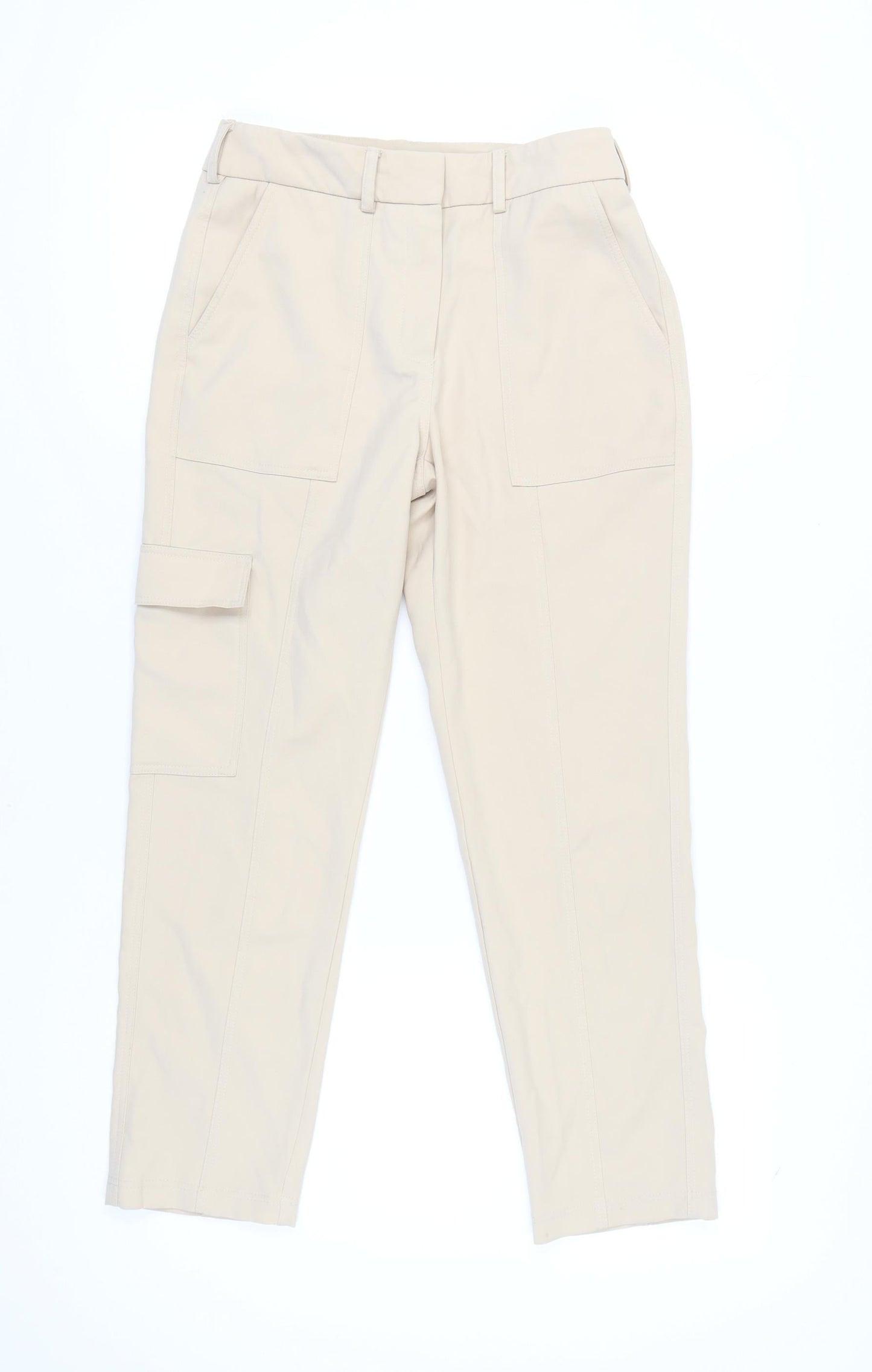 Womens UK Size 6 NEXT Regular Fit Cargo Beige Trousers