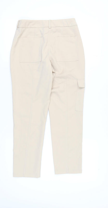 Womens UK Size 6 NEXT Regular Fit Cargo Beige Trousers