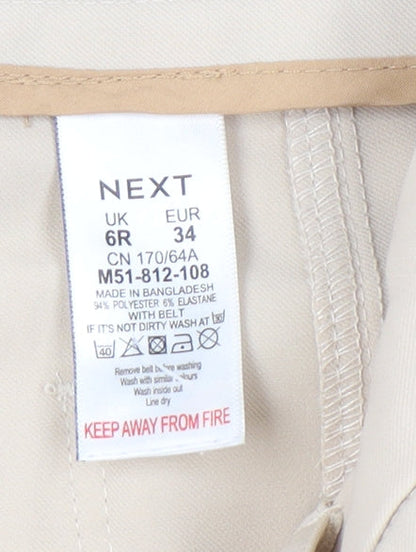 Womens UK Size 6 NEXT Regular Fit Cargo Beige Trousers