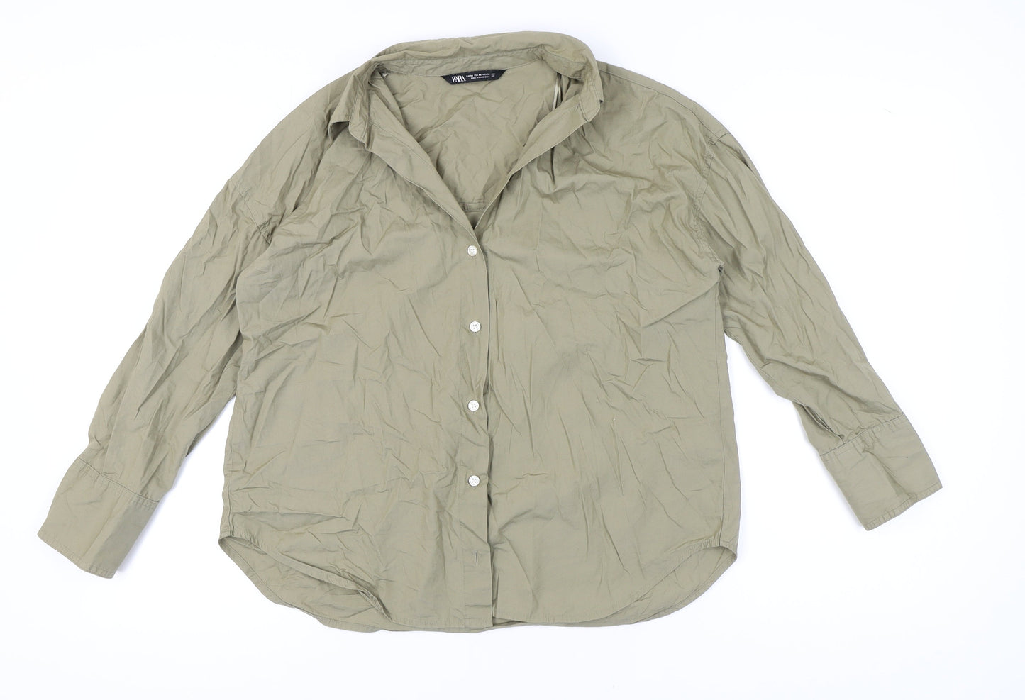 Womens UK Size XS Zara Green  Button-Up