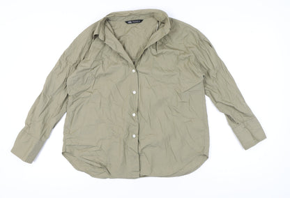 Womens UK Size XS Zara Green  Button-Up