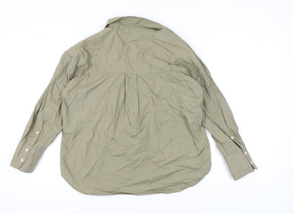 Womens UK Size XS Zara Green  Button-Up