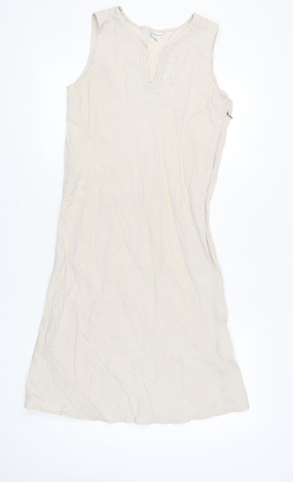 Etam Women's Ivory Sleeveless Dress Size 12