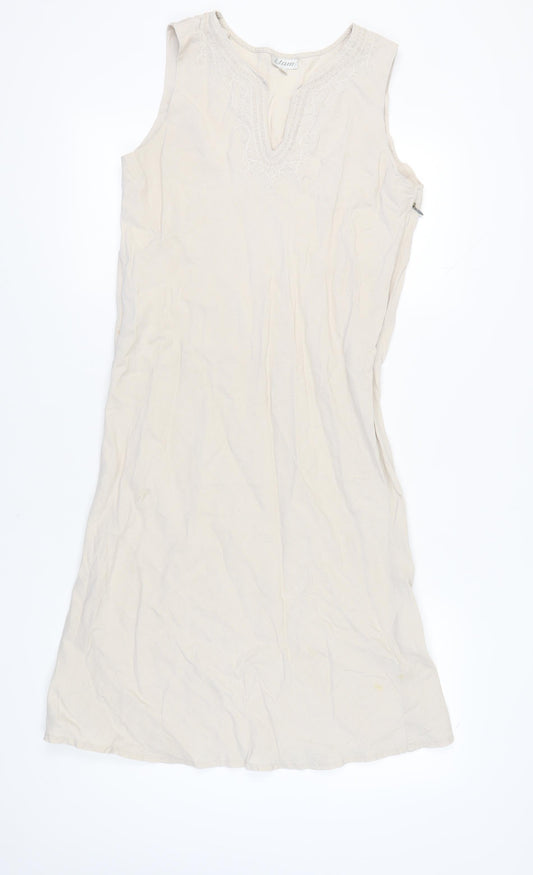 Etam Women's Ivory Sleeveless Dress Size 12