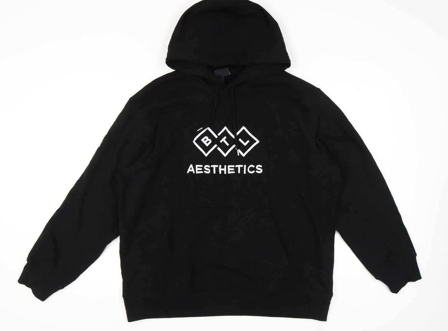 Mens UK Size 2XL H&M Black Pullover Hoodie