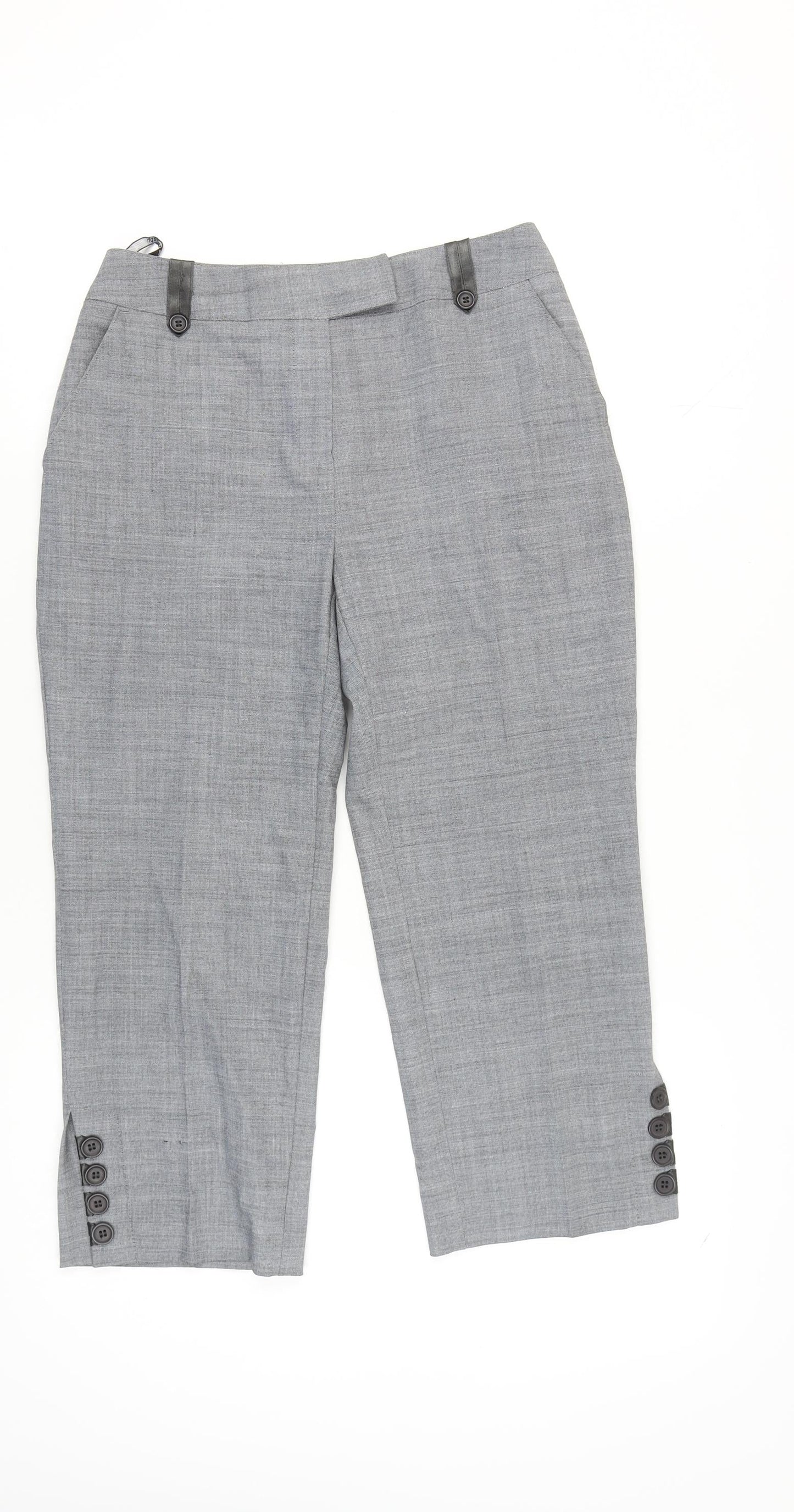 Womens UK Size M Marks and Spencer Regular Fit Business Casual Grey Trousers