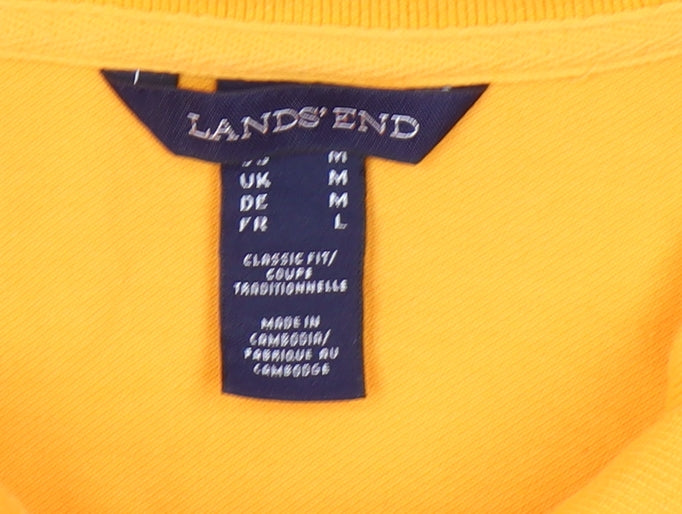 Lands' End Women's Yellow Polo Shirt M Classic Fit