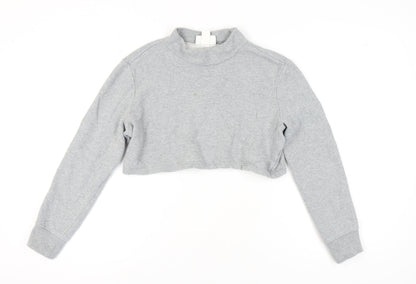 Monki Women's Grey Mock Neck Sweatshirt Size S