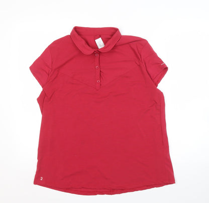 Decathlon Women's Red XL Polo Activewear Top