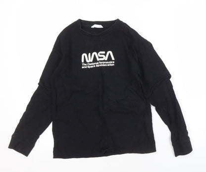 Marks and Spencer Boys Black NASA Long Sleeve T-Shirt 10 Years