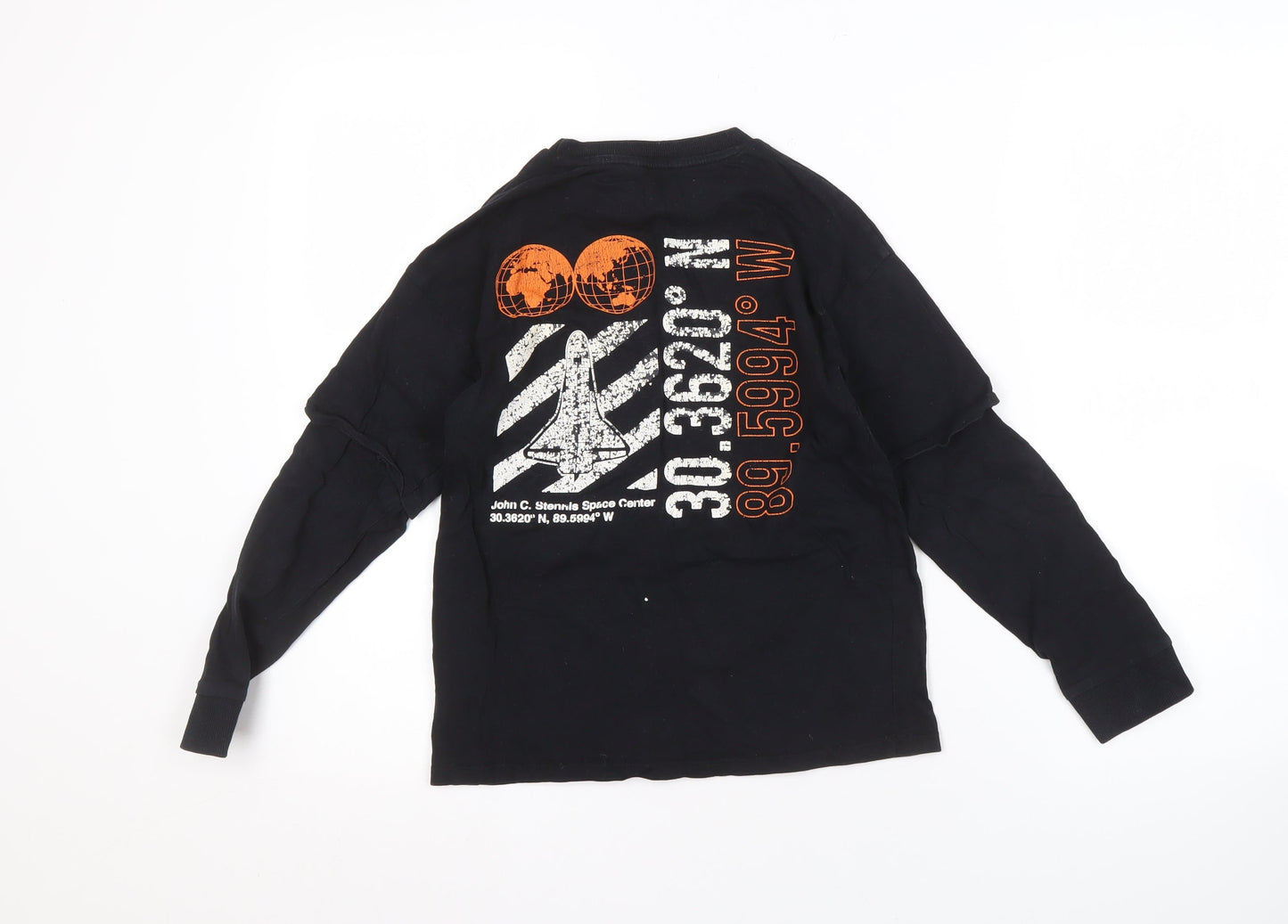 Marks and Spencer Boys Black NASA Long Sleeve T-Shirt 10 Years