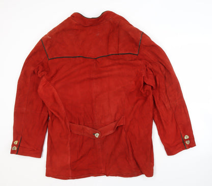 Peter Hahn Women's Red Suede Blazer Size 14
