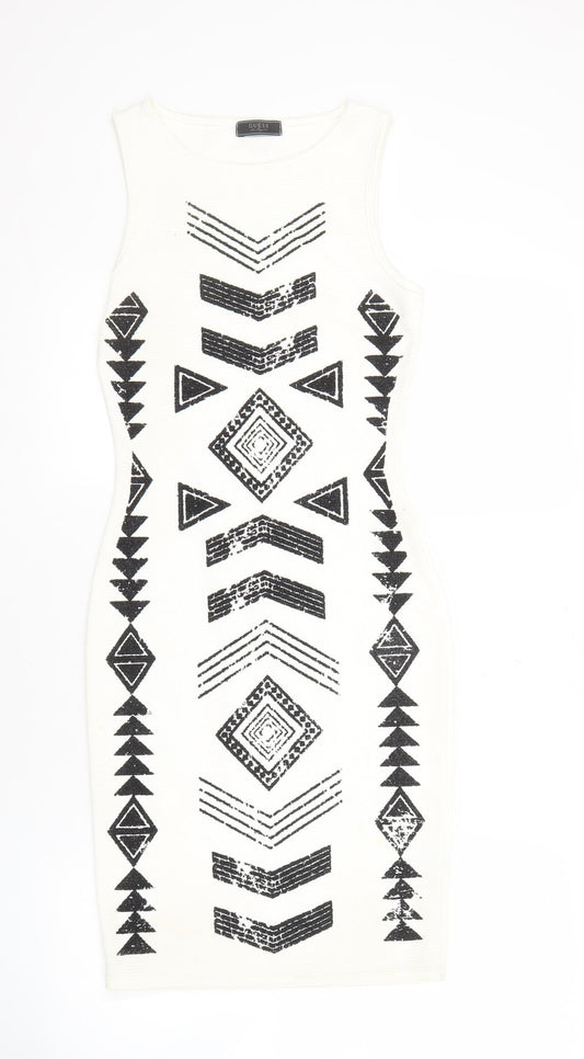 Guess Women’s Ivory Bodycon Dress XS - Aztec Style