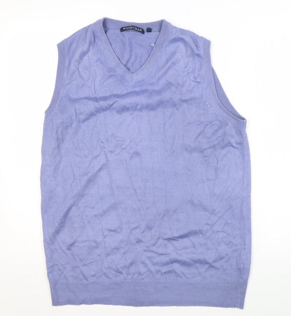 Woodville Men's Blue V-Neck Sleeveless Vest L