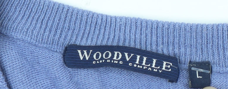 Woodville Men's Blue V-Neck Sleeveless Vest L