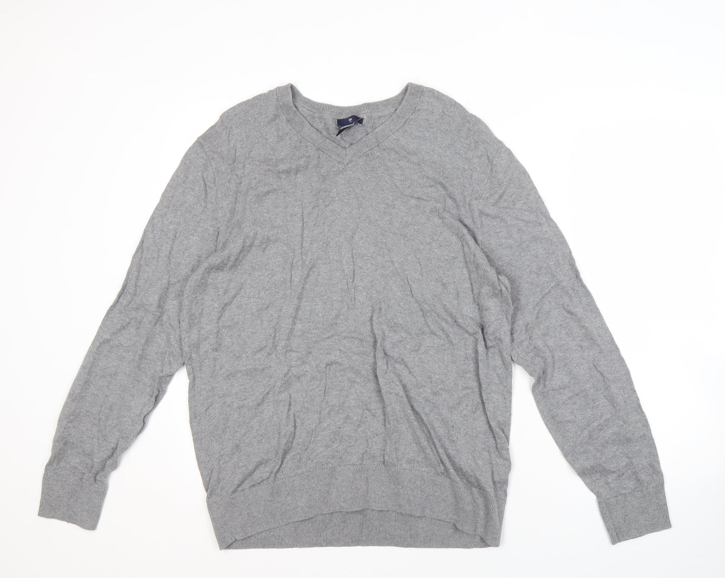 Gap Men's Grey V-Neck Pullover Jumper, Size L