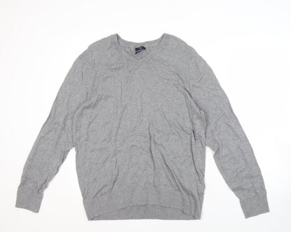 Gap Men's Grey V-Neck Pullover Jumper, Size L