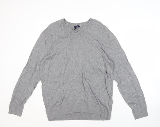 Gap Men's Grey V-Neck Pullover Jumper, Size L