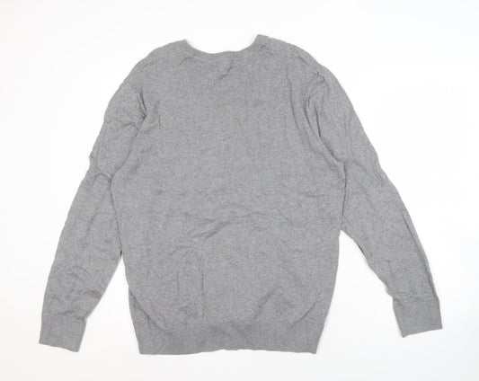 Gap Men's Grey V-Neck Pullover Jumper, Size L