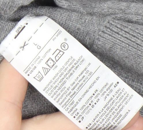 Gap Men's Grey V-Neck Pullover Jumper, Size L