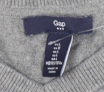 Gap Men's Grey V-Neck Pullover Jumper, Size L