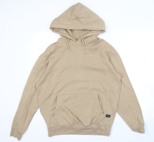 Mens UK Size M JACK & JONES Beige Pullover Hoodie