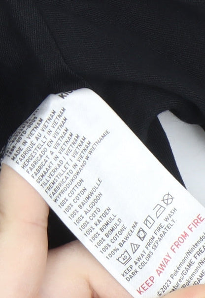 Uniqlo Pokémon Black Anime T-Shirt, Size 11-12, Cotton