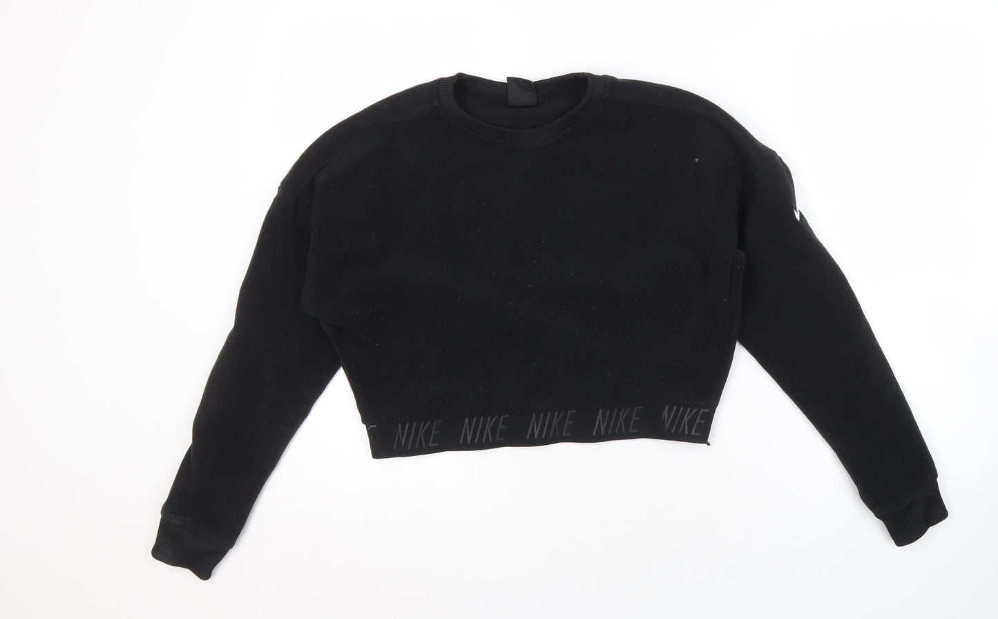 Nike Women's Black Dri-Fit Sweatshirt, Size S, Logo Accent