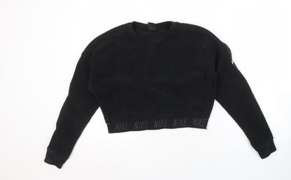 Nike Women's Black Dri-Fit Sweatshirt, Size S, Logo Accent