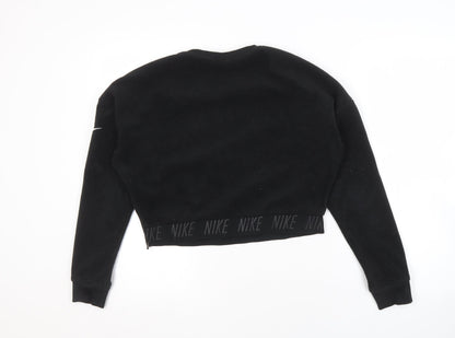Nike Women's Black Dri-Fit Sweatshirt, Size S, Logo Accent