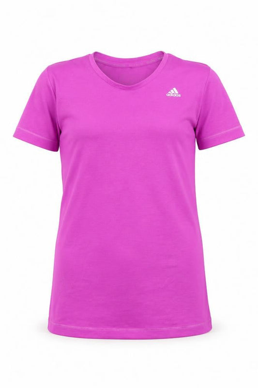 Front view of Adidas girls’ purple t-shirt 13-14y breathable activewear new