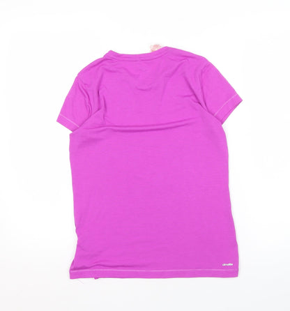 Adidas Girls Purple T-Shirt 13-14Y Breathable Activewear New