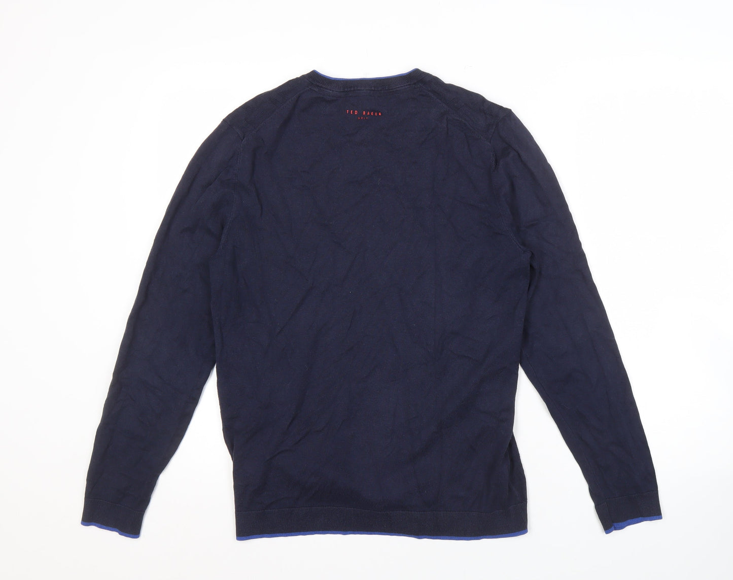 Ted Baker Men's Blue Jumper, L - V-Neck, Cotton Blend