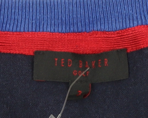 Ted Baker Men's Blue Jumper, L - V-Neck, Cotton Blend