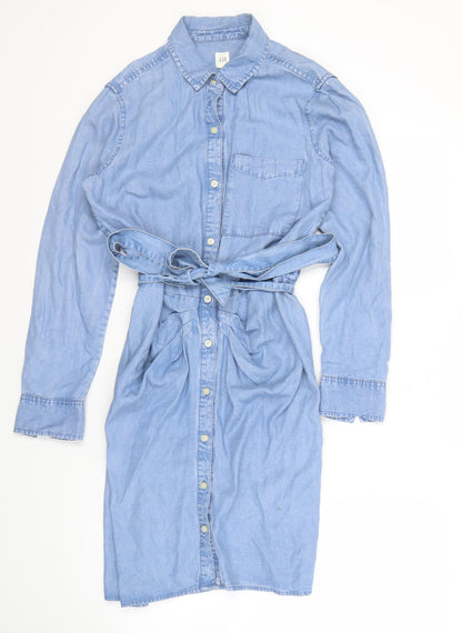 Gap Women's Blue Chambray Shirt Dress, S