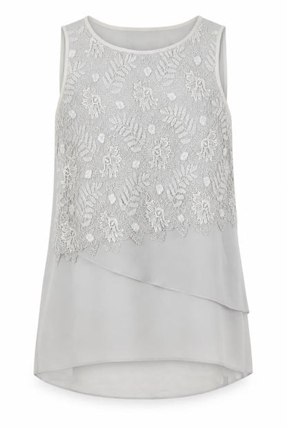 Mint Velvet Women's Grey Hi-Low Lace Shift Dress