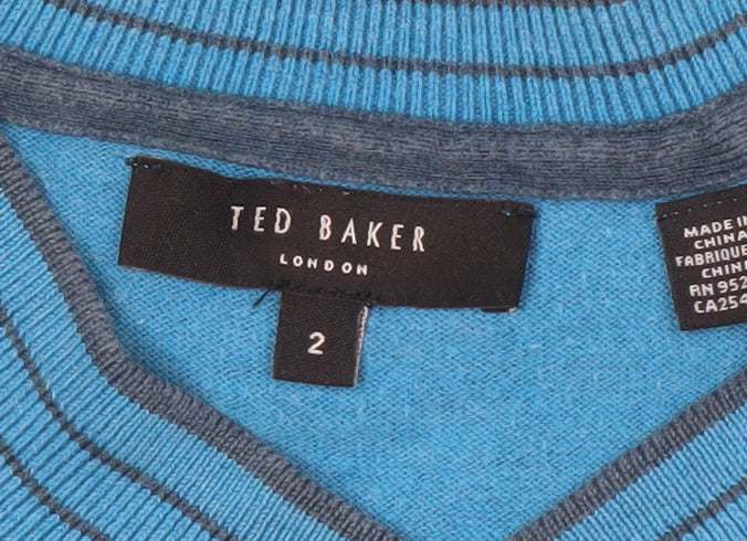 Ted Baker Men's Blue V-Neck Pullover Jumper M