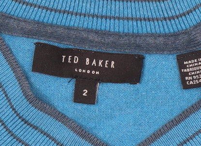 Ted Baker Men's Blue V-Neck Pullover Jumper M