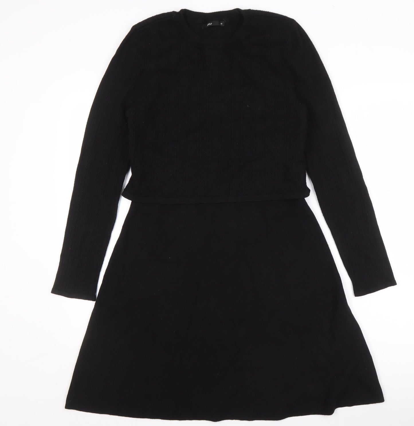 &GOLF Women's Black XS Knit Dress Long Sleeve