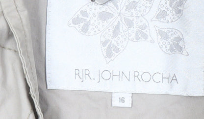 RJR John Rocha Women Beige Size 16 Basic Jacket