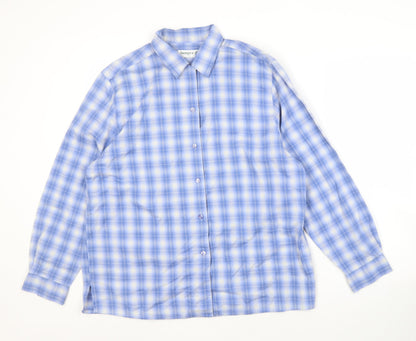 Jumper Men's Blue Plaid Button-Up Shirt, L, Casual