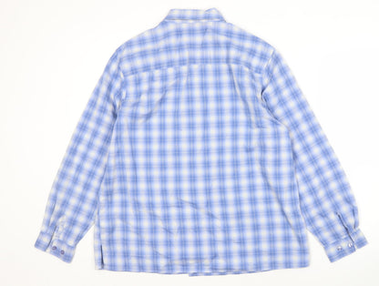 Jumper Men's Blue Plaid Button-Up Shirt, L, Casual