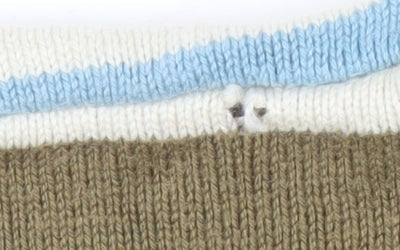 Marks and Spencer Girls Multicoloured Striped Pullover Jumper XS